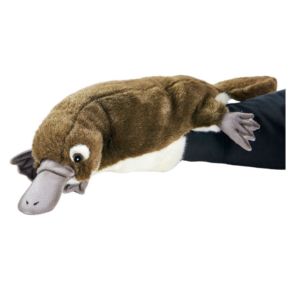 Schnabeltier Handpuppe 28 cm – naturgetreues Spieltier mit flachem Schnabel