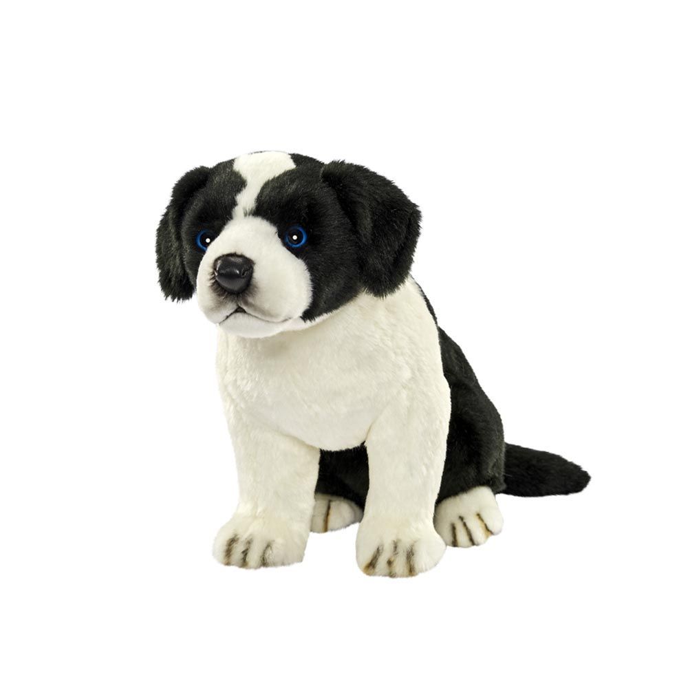 Border Collie Welpe 35 cm – naturgetreues, sitzendes Stofftier mit weichem Fell