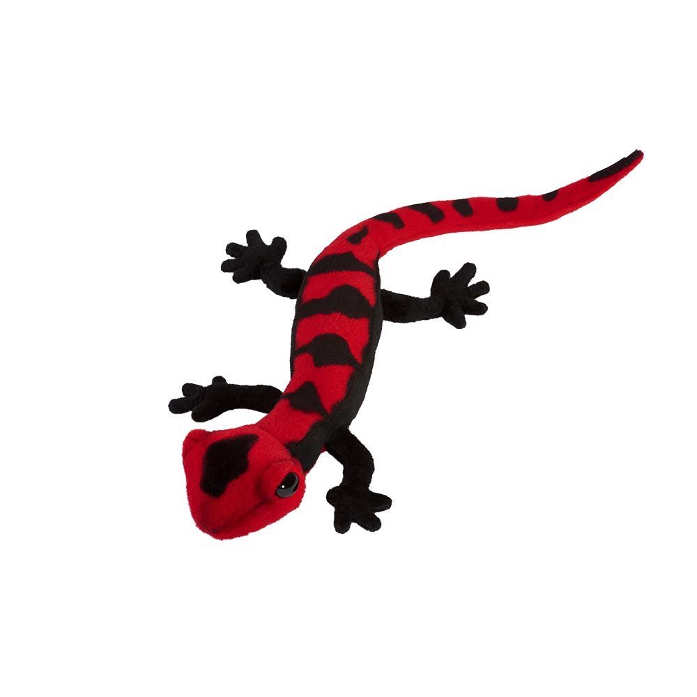 Salamander Rot/Schwarz 38 cm – naturgetreues Amphibien-Stofftier mit leuchtenden Farben