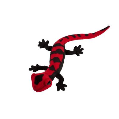 Salamander Rot/Schwarz - Hansa Creation Salamander Rot/Schwarz 38 cm – naturgetreues Amphibien-Stofftier mit leuchtenden Farben