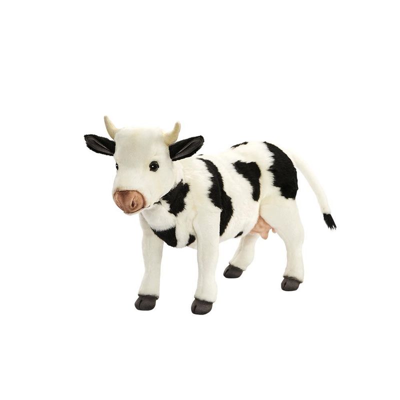 Cow Black/White - Hansa Creation Cow Black/White 42 cm – lifelike plush toy with soft fur