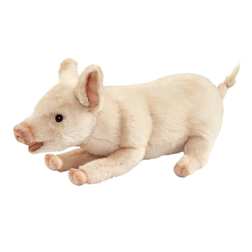 Schwein Liegend 28 cm – naturgetreues Plüschtier mit rosa Fell