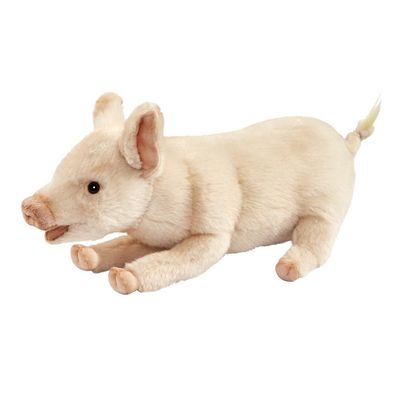 Schwein Liegend - Hansa Creation Schwein Liegend 28 cm – naturgetreues Plüschtier mit rosa Fell