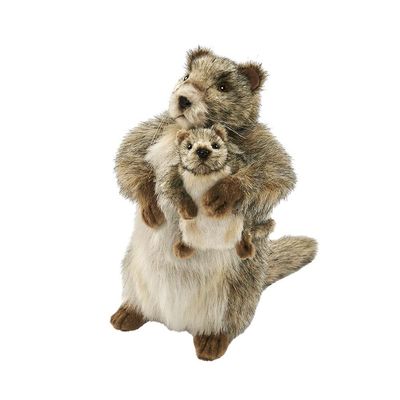 Murmeltier mit Baby - Hansa Creation Murmeltier mit Baby 35 cm – naturgetreues, weiches Stofftier-Duo von Hansa