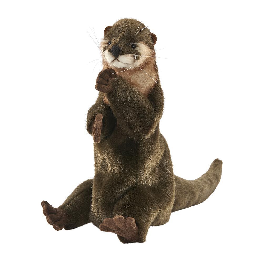 Otter Handpuppe 28 cm – naturgetreue Stofftierpuppe mit verspieltem Ausdruck