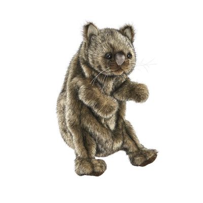Wombat Handpuppe - Hansa Creation Wombat Handpuppe 23 cm – naturgetreue, weiche Stofftier-Handpuppe von Hansa