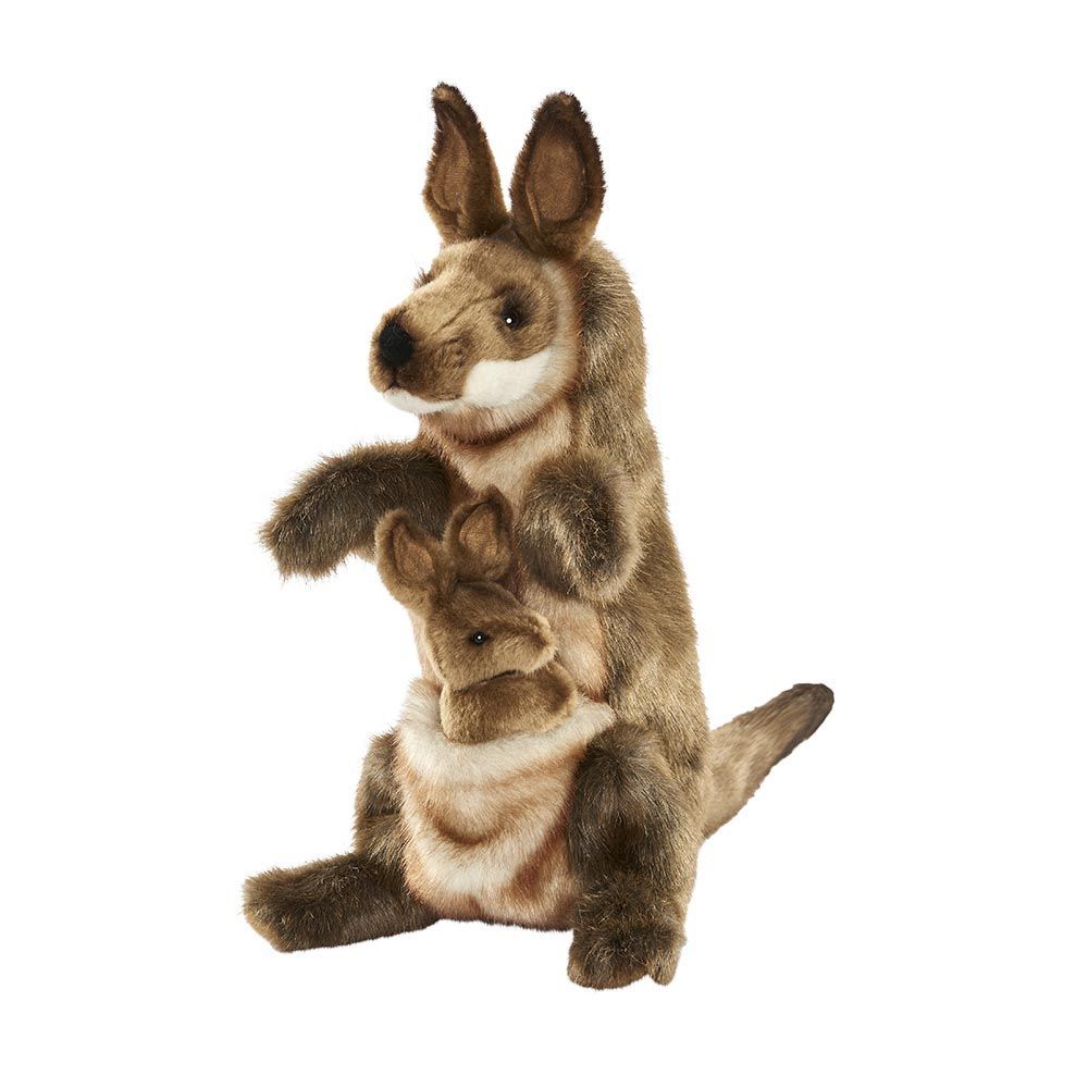 Känguru Handpuppe 29 cm – naturgetreu gestaltete Stofftier-Handpuppe