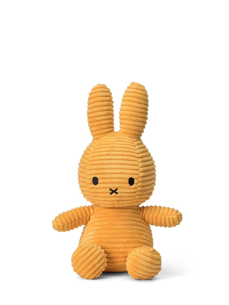 Kuscheltier Hase Miffy ECO Cord Gelb, 23 cm gross, nachhaltig