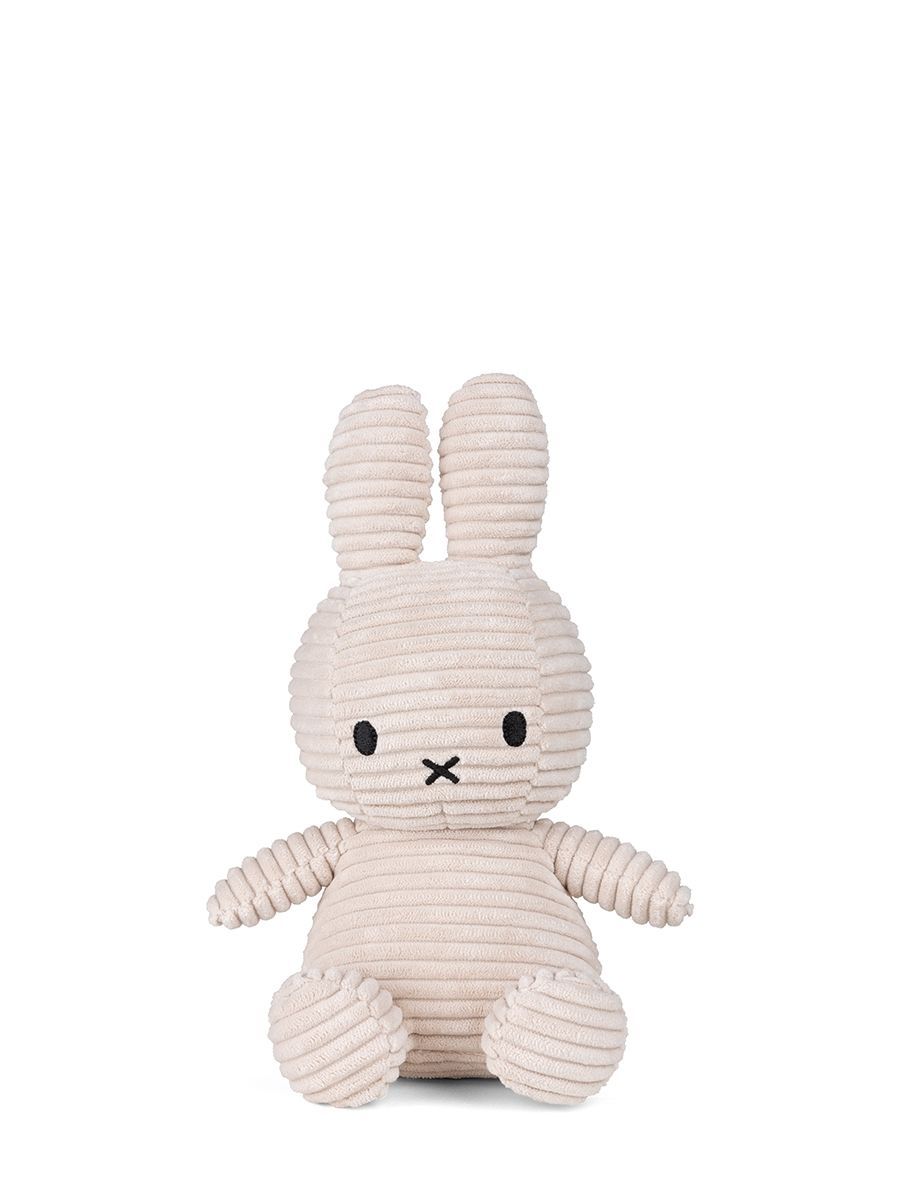 Kuscheltier Hase Miffy ECO Cord Steingrau, 23 cm gross, nachhaltig