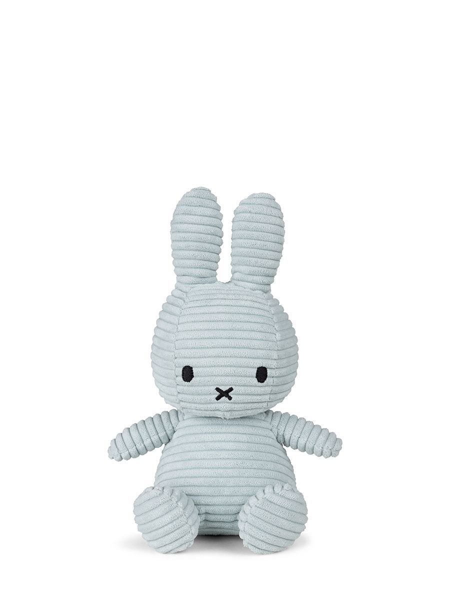 Kuscheltier Hase Miffy ECO Cord Blau-Grün, 23 cm gross, nachhaltig