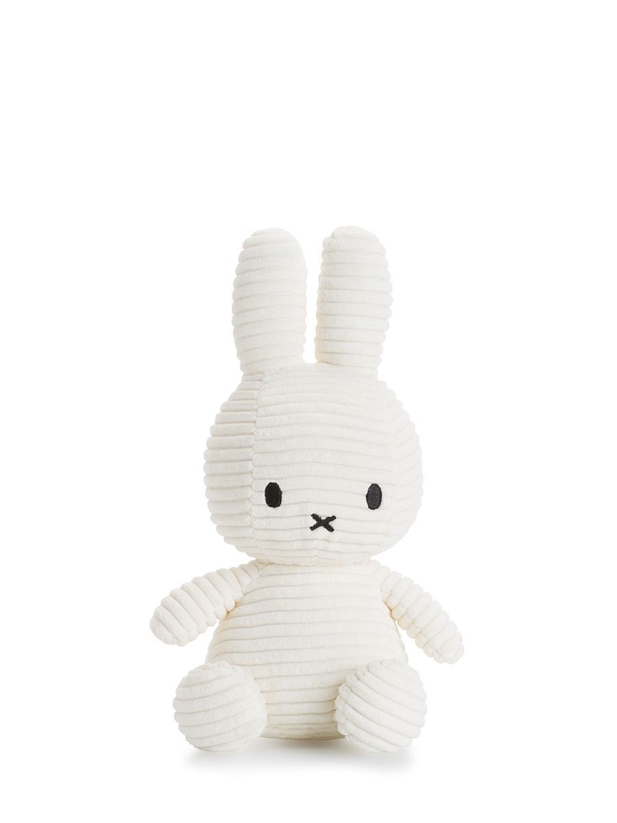 Kuscheltier Hase Miffy ECO Cord Weiß, 23 cm gross, nachhaltig