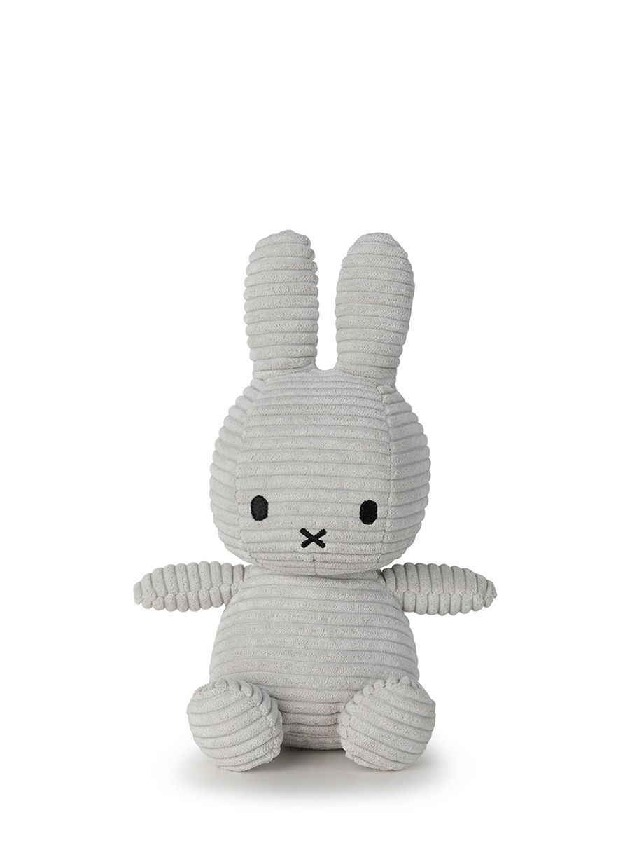 Kuscheltier Hase Miffy ECO Cord Hellgrau, 23 cm gross, nachhaltig