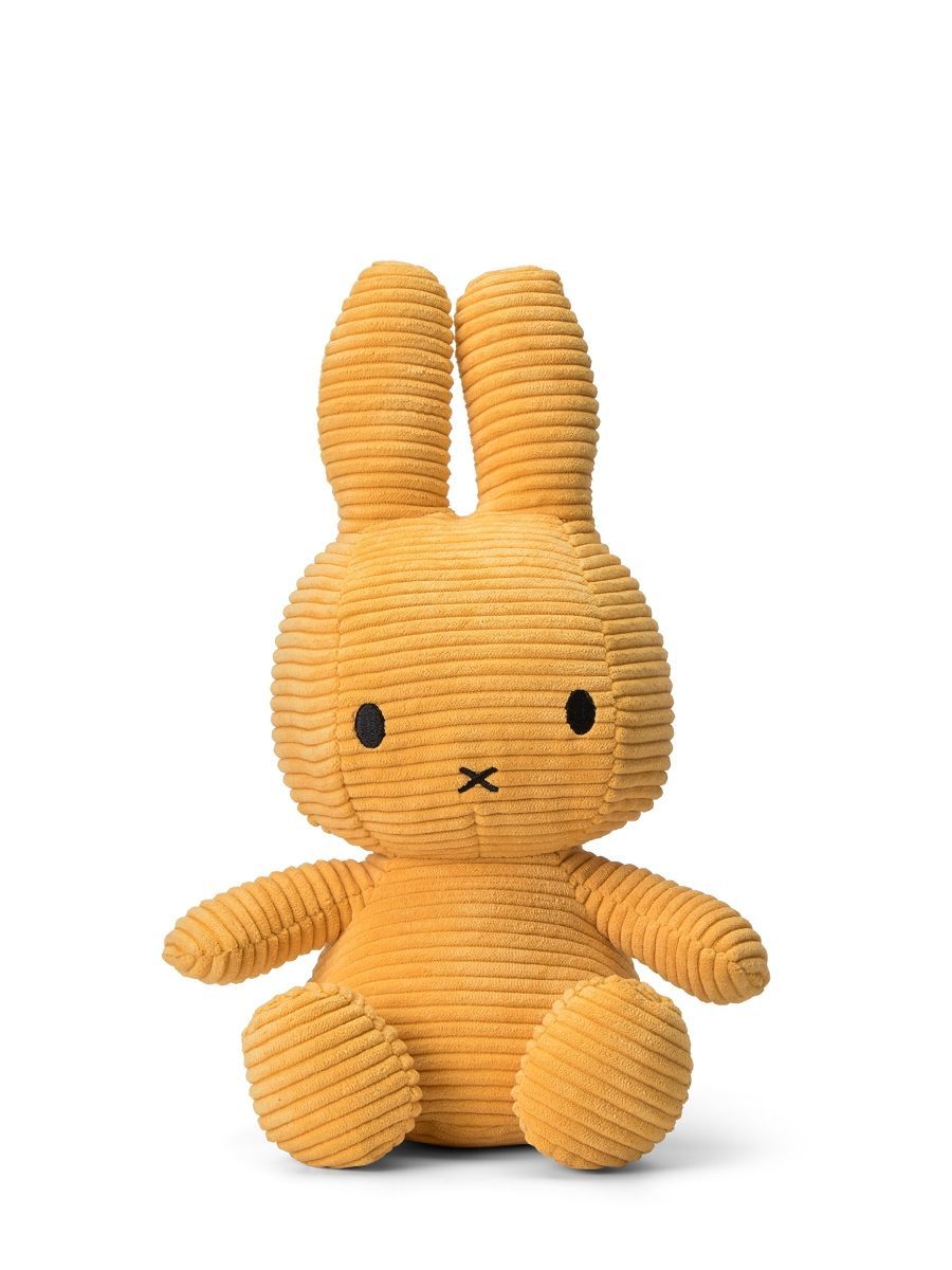 Kuscheltier Hase Miffy Cord Gelb, 33 cm gross, nachhaltig