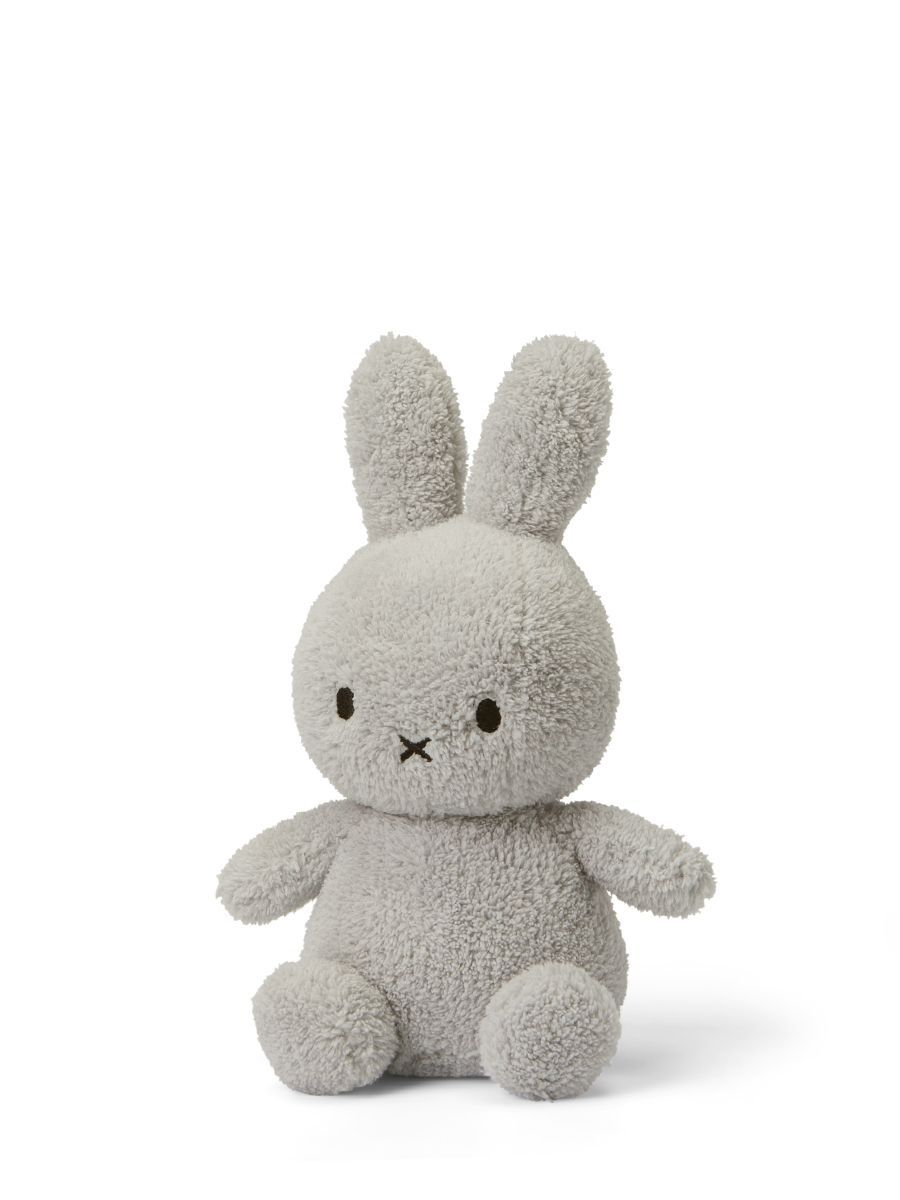 Kuscheltier Hase Miffy Frottee Hellgrau, 23 cm gross, nachhaltig