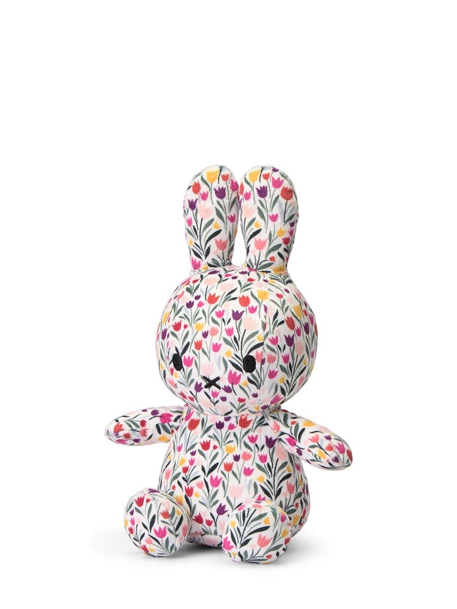 Kuscheltier Hase Miffy Tulpenmuster, 23 cm gross, nachhaltig