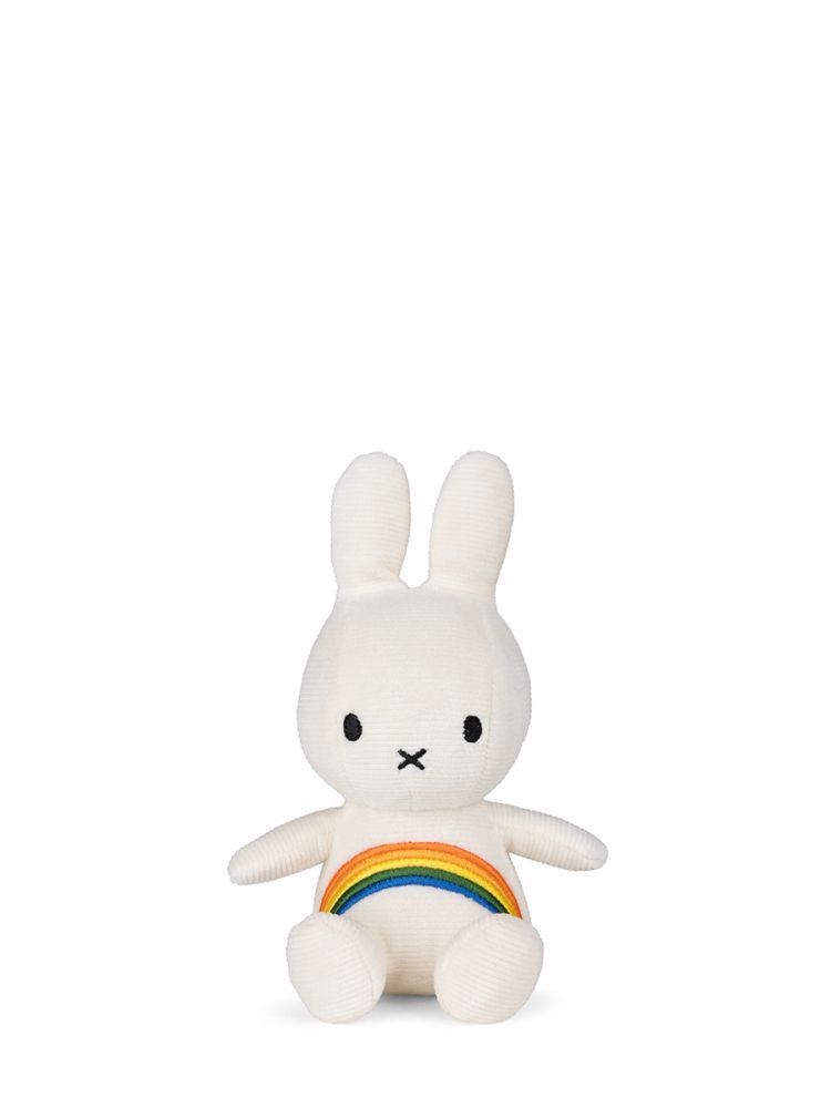 Kuscheltier Hase Miffy Regenbogen Wei�, 18 cm gross, nachhaltig