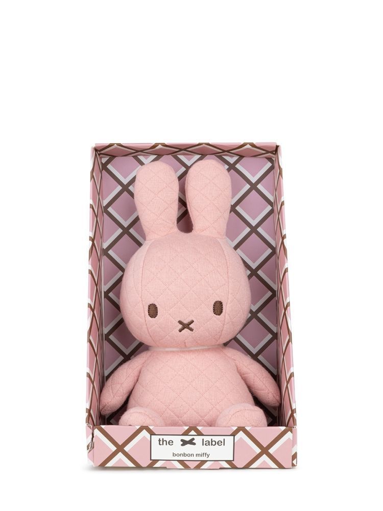 Kuscheltier Hase Miffy Rautensteppung Geschenkbox Rosa, 23 cm gross, nachhaltig