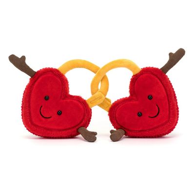 Vorhängeschloss Val & Tina Love Locks - Amuseable Objects Jellycat Val & Tina Love Locks als weiches Plüsch-Duo mit Gesichtern und Liebe zum Detail, von vorne