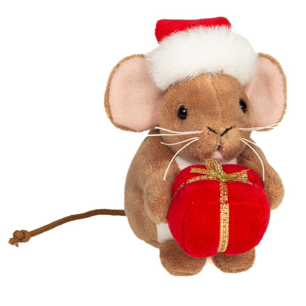 Maus Weihnachtsmaus mit Geschenk  - Hermann Teddy