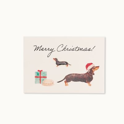 Dackel Pin + Karte: Merry Christmas Dackel Pin + Karte: Merry Christmas
