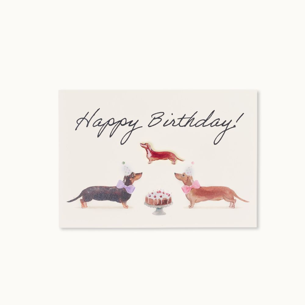 Dackel Pin + Karte: Happy Birthday