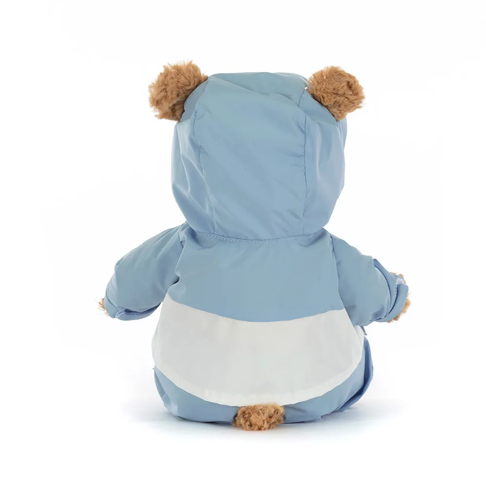 Jellycat Bartholomew Bear Snow Suit, Kuschelbär mit blauen Skianzug & Skibrille, Medium, 26cm, Ansicht von vorne