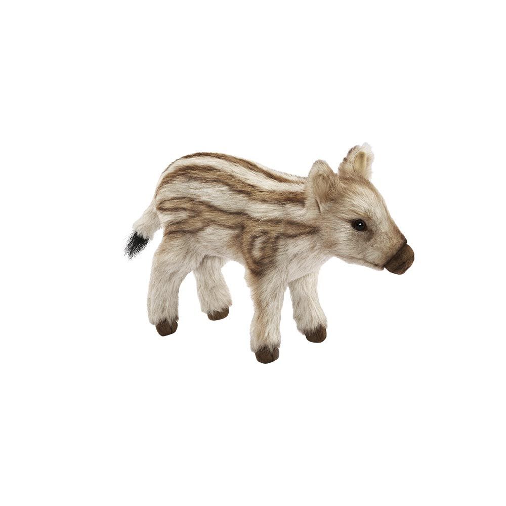Hansa Creation Frischling, 28 cm, naturgetreues Plüsch Wildschwein stehend, Ansicht diagonal seitlich