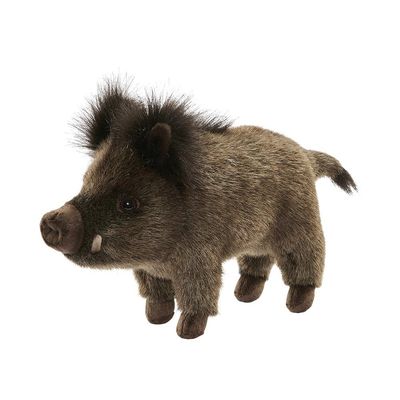 Wildschwein von Hansa Creation, naturgetreues Plüschtier mit detailreichem braunem Fell und realistischem Ausdruck, 29 cm