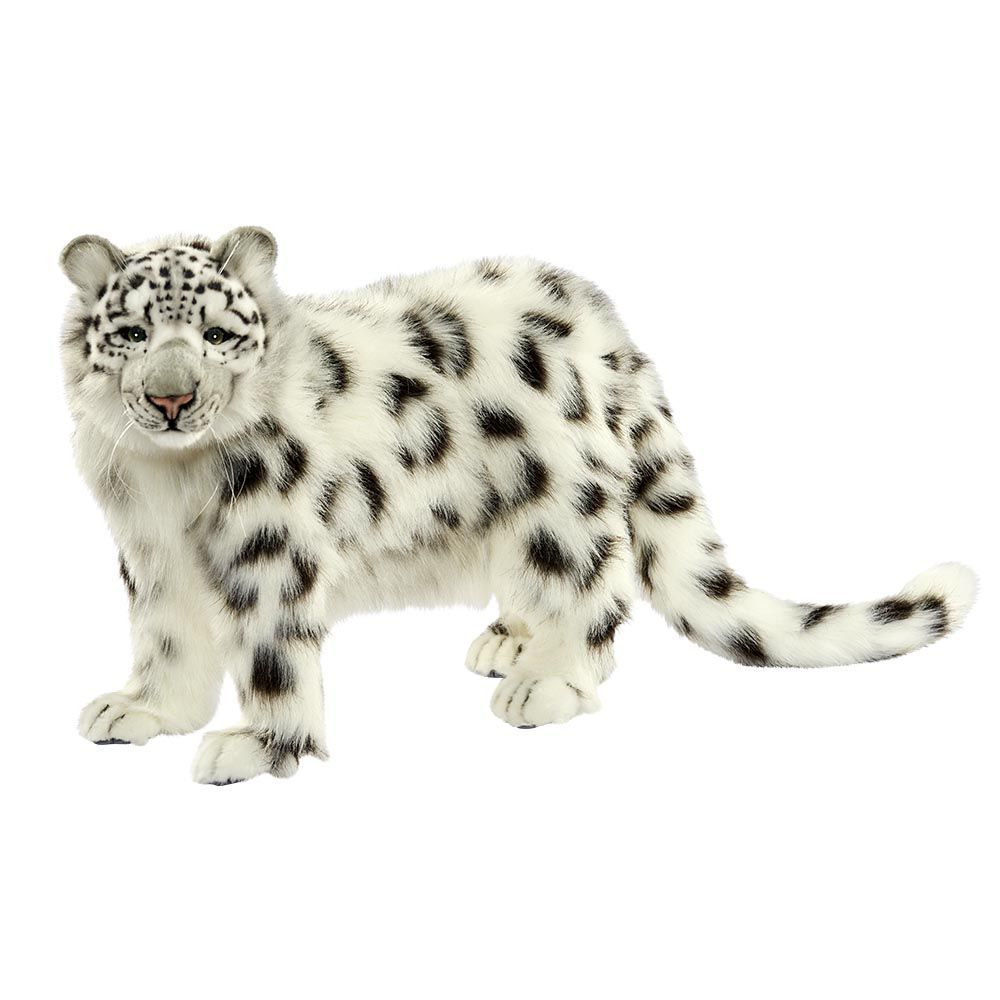 Schneeleopard Stehend von Hansa Creation, naturgetreue Plüschtier Raubkatze mit detailreich gemustertem Fell, 56 cm groß