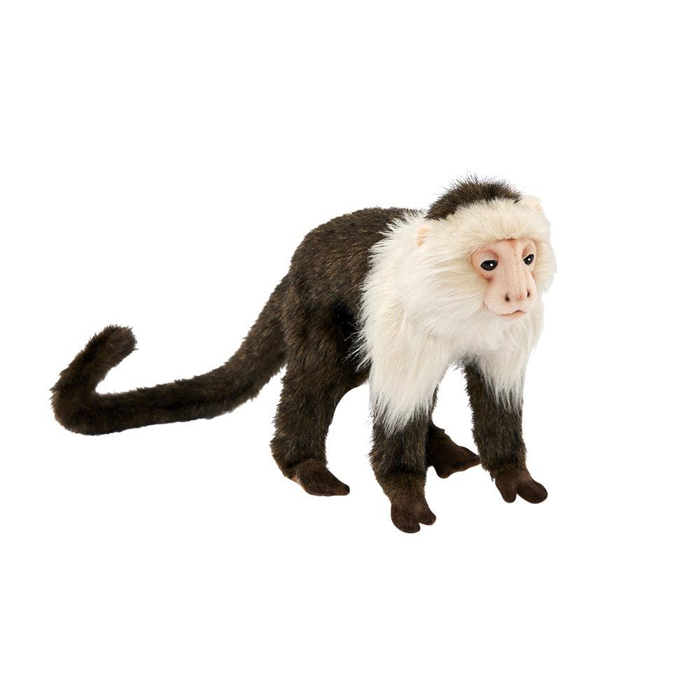 Kapuzineraffe von Hansa Creation, naturgetreuer Plüschtier Affe mit braunem Fell, beweglichem Schwanz, Ansicht von vorne