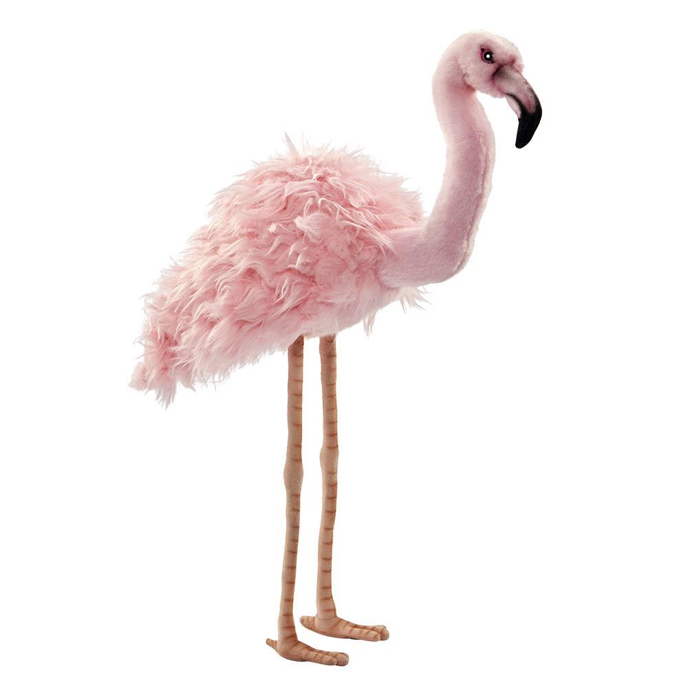Flamingo von Hansa Creation, naturgetreuer Plüschtier Vogel mit rosa Gefieder, langem Hals und detailgetreuem Schnabel
