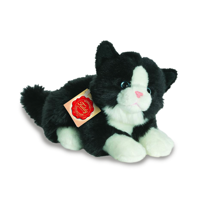 Katze schwarz/weiß liegend - Hermann Teddy Katze schwarz/weiß liegend - Hermann Teddy