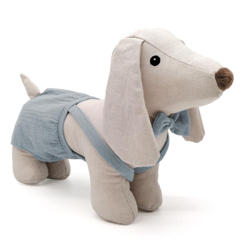 MEA Living Stofftier Dackel Didi Leinen-Baumwolle beige 35 cm