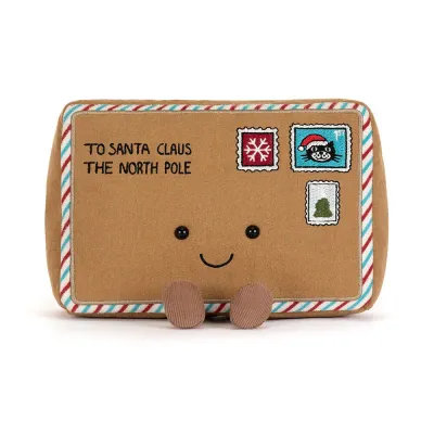 Jellycat Amuseables Letter to Santa, Kuscheltier Weihnachtsbrief mit vielen Details & Geschenköffnung, Ansicht von vorne