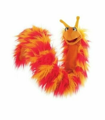 Reni Raupe - Living Puppets Living Puppets Raupe Leni XXL Handpuppe 130 cm lang farbenfroher Plüschkörper bespielbarer Mund bespielbarer Schwanz
