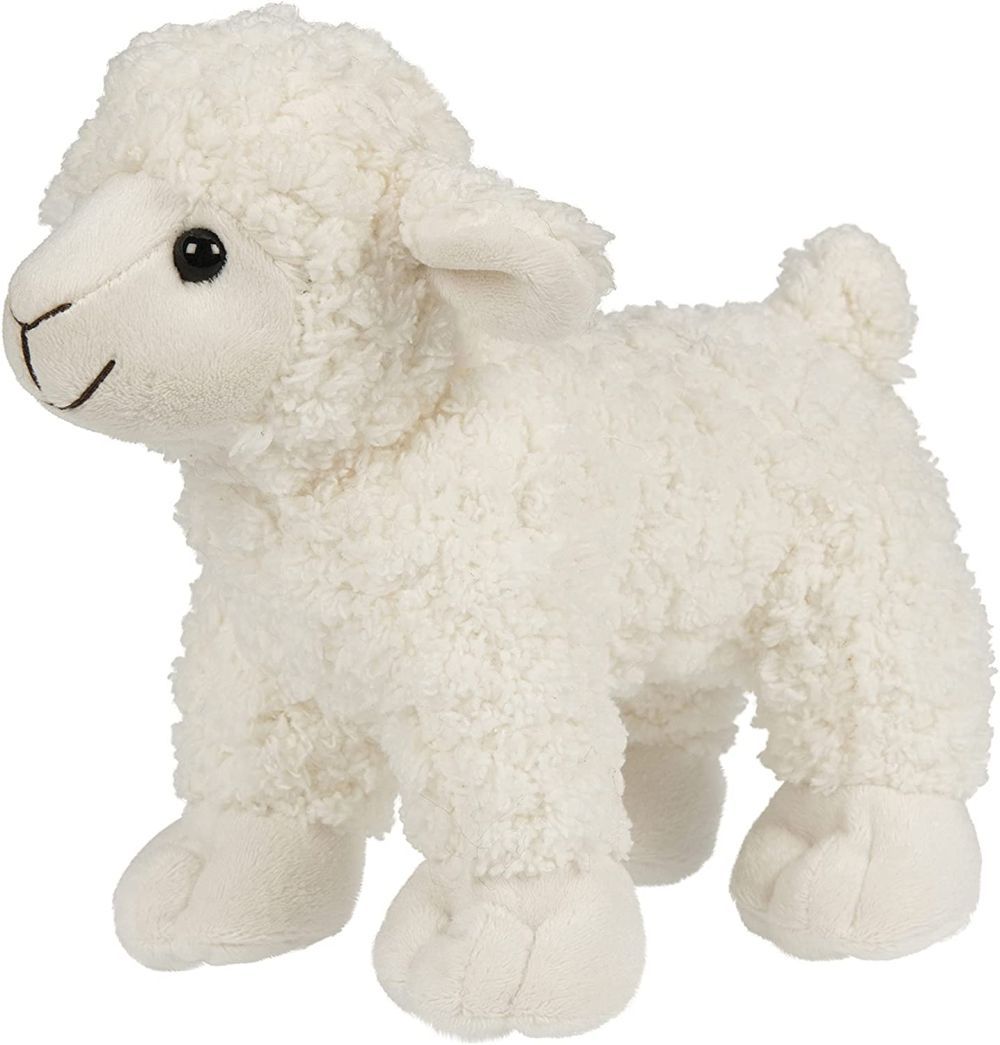 Uni-Toys Lamm Plüschtier cremeweißes wolliges weiches Fell sanfte Schlappohren liebe dunkle Knopfaugen Stofftier Schaf 