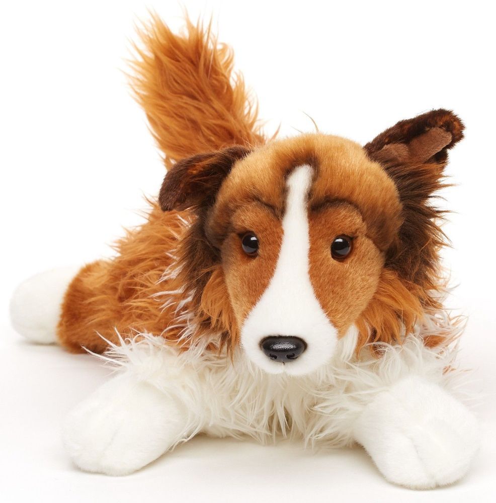 Collie Hütehund liegend weiße Nase - Uni-Toys Collie Hütehund liegend weiße Nase - Uni-Toys