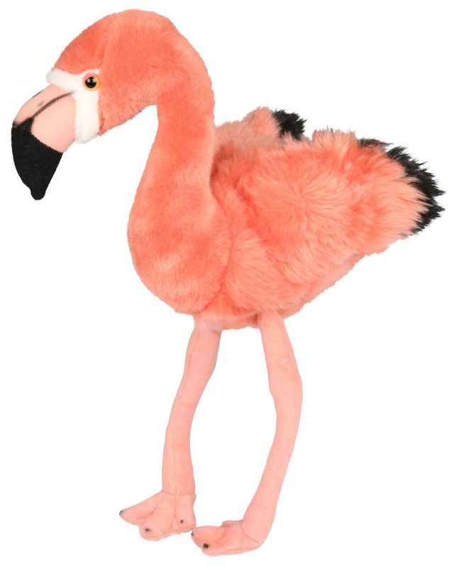 Flamingo - Uni-Toys Uni-Toys Flamingo Plüschtier zum Aufhängen leuchtend pinkes weiches Gefieder geschwungener Schnabel lange Hängebeine Schlaufe