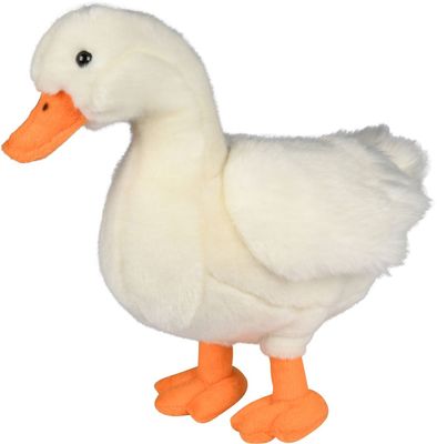 Gans - Uni-Toys Uni-Toys Gans Plüschtier weißes Gefieder orangefarbener Schnabel Paddelfüße 32 cm groß stehendes Stofftier Hausgans