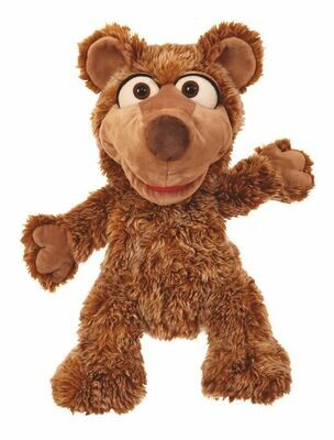 Kito Bär - Living Puppets Kito, braune Bär Handpuppe mit bespielbarem Klappmaul von Living Puppets, 45 cm, kuschelig und witzig, Ansicht von vorne