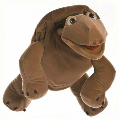 Sammy die Schildkröte - Living Puppets Sammy Handpuppe, braune Schildkröte mit Klappmaul und Handeingang unter Panzer von Living Puppets