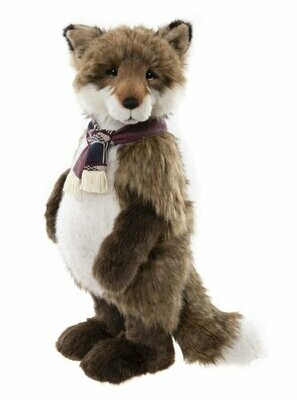 Charlie Bears Folly großer rotbrauner Plüschfuchs 76 cm stehend mit buschigem Schwanz und weißer Brust