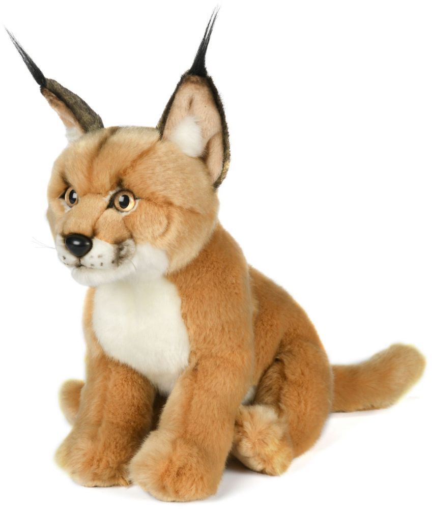 Karakal - Uni-Toys Uni-Toys Karakal Plüschtier Wüstenluchs sandfarbenes Fell lange schwarze Pinselohren treue Raubkatzen Augen Stofftier