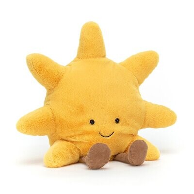 Sonne Amuseable Sun - Amuseable Objects Jellycat Amuseable Sonne aus strahlend gelbem samtweichem Plüsch mit fröhlichem Lächeln, weichen Sonnenstrahlen