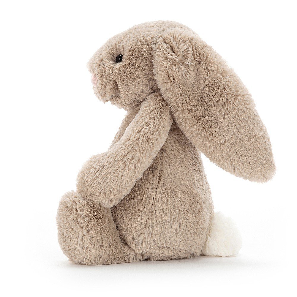 Jellycat Kuschelhase Beige, 31cm, Frontansicht mit langen Ohren und weichem Fell