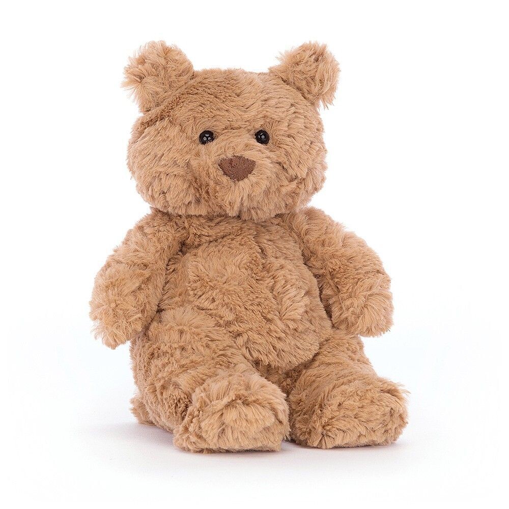 Bär Bartholomew Bear Tiny - Bundle of Bears Jellycat Bartholomew Bear Tiny kleiner honigbrauner Plüsch Bär sitzend mit rundem Bauch und braunen Knopfaugen