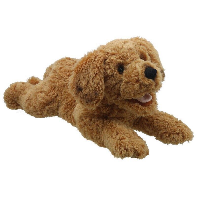 Cockapoo - Playful Puppies Große Hunde Handpuppe 44 cm lang weicher Plüschhund mit bespielbarem Maul Kopf und Vorderbeinen für Kinder und Erwachsene