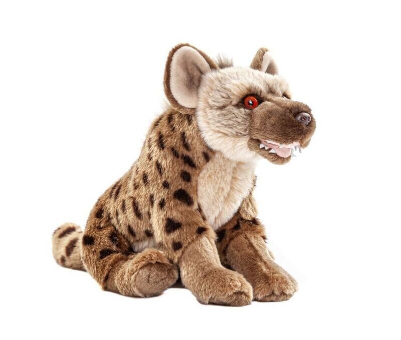 Hyäne - Uni-Toys Uni-Toys Hyäne Plüschtier sandfarbenes geflecktes Fell große runde Ohren markante abfallende Rückenlinie Stofftier