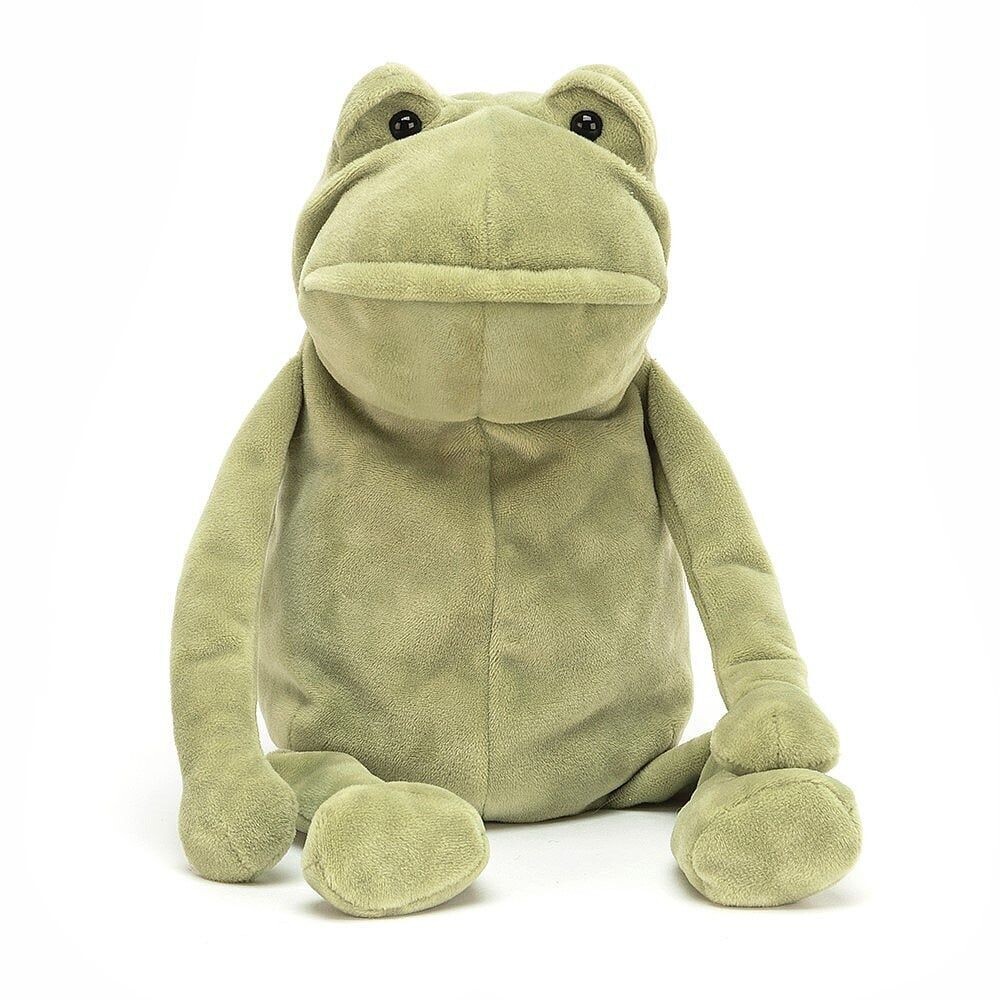 Fergus Frog von Jellycat Medium (33 cm), grüner Kuschelfrosch mit langen Armen & Beinen von vorne