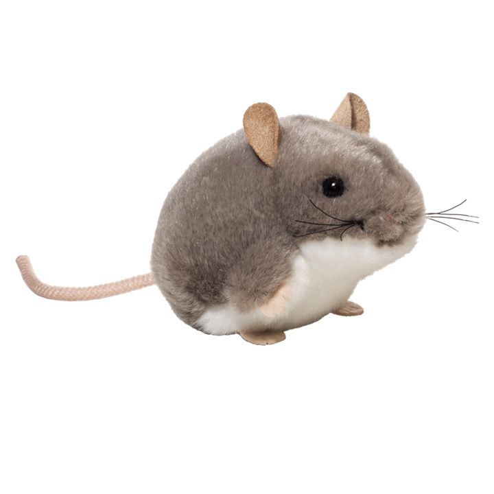Kuscheltier Maus grau-weiß Hermann Teddy Original,  Plüschtier mit weichem Fell von Teddy-Hermann, Nager Ansicht von vorne